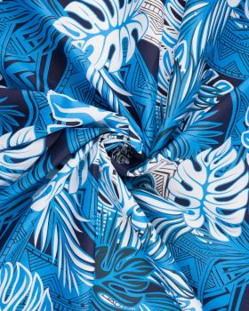 Tissu Polynésien HAU Bleu - Tissushop